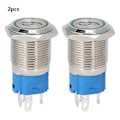 Miniatyrbillede 1 af 5: 2 stk. Trykknapkontakt 16 mm Fladt Hoved Selv-Nulstillende, Grønt LED-lys, 24VDC, Vandtæt, Holdbar, Nem Installation, Ideel til DIY-Projekter,