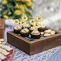 Miniatyrbillede 3 af 5: 24 STK. Diskokugle Cupcake Toppers Diskokugle Cupcake Picks Reflekterende Spejlkugle Kage Toppers Disko Dekorationer Guld