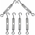 Miniatyrbillede 1 af 5: 6 stk. M5 Spændebøjle Wire Spænder Justerbar Spændebøjle Krog og Øje Reb Kabel Spænding til Rebstrammer Have Wire Tøjline Spænding