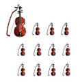 Miniatyrbilde 3 av 5: 12 Sett Mini Fiolin Julefiolin Modell Skrivebordsinstrument Pynt Mini Fiolin Ornamenter Chris