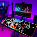 Miniatyrbillede 1 af 3: Venom Villain Rgb Musemåtte Med Baggrundsbelyst Led - Game Player Måt (300x800x3)