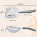 Miniatyrbilde 2 av 5: Kattensandskuffe, holdbar metallskuffe, sil med dyp skuffe og ergonomisk håndtak grå, Fei Yu