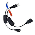Miniatyrbild 4 av 5: USB Splitter Y-kabel USB 1 Hane till 2 Hona Förlängningssladd Dubbel USB-port Extender Hub Data Laddare Strömdelningsadapter