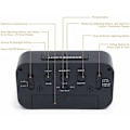 Miniatyrbillede 3 af 5: Sort digitalt trådløst batteridrevet vækkeur med dato, temperatur, smart lyssensor, 12/24 timer, SChristmasze til soveværelser, kontorer