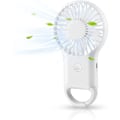 Pikkukuva 1 / 5: Mini USB -tuuletin, minikäsipuhallin, jossa 800 mAh akku ja LED, pieni kannettava käsipuhallin USB -tuuletin valkoinen