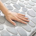 Miniatyrbilde 3 av 5: Antiskli baderomsmatte 40x60cm Innendørs dørmatte Memory Foam Inngangsteppe for baderom Badekar Kjøkken Lysegrå