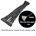 Pikkukuva 4 / 5: Kaksois PSU 24-nastainen Atx Mboard Splitter -kaapeli, 24-nastainen (20+4) Atx Mboard Extensi -liitäntään