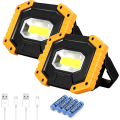 Miniatyrbilde 1 av 5: 30w 2000lm Oppladbar LED Flomlys Byggeplass Arbeidslys Med 4x 18650 Batteri 3 Moduser Bærbar Lykt Usb Led Spotlight For Cam