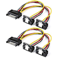 Miniatyrbilde 1 av 5: Sata Strømkabel, 2-pakning 8-tommers Sata 15 Pin Hann Til 2xsata 15 Pin Ned Vinkel Hunn Strømdeler