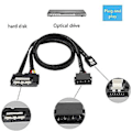 Miniatyrbild 3 av 5: 2 st Sata 6g Datakabel, Sata 2-i-1 Förlängningssladd, lp4 Ide Till Sata 15p Fe Med Seriell A