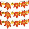 Miniatyrbillede 2 af 5: Thanksgiving Halloween Batteriboks LED Ahornblad Fe Lys Indendørs og Udendørs Dekorative Fe Lys 3M 20 Lys USB Halloween Mærkat