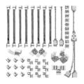 Miniatyrbilde 1 av 5: 5-pinners kontaktsett, for 12 mm RGBW-tilkobling, inkluderer T-formet 5-pinners LED RGBW-kontakt