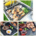 Miniatyrbillede 5 af 5: Grillpande i rustfrit stål, fødevaregodkendt, non-stick grillplade, bærbar grillplade