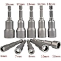Miniatyrbillede 2 af 4: 10 stk. magnetisk skruetrækkersokkel: Magnetisk bit til slagboremaskine 6-19 mm 1/4\" adapter sekskantbits