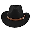 Miniatyrbillede 1 af 5: Klassisk cowboyhat retro jazzhat national stil uld top hat messing filthat retro imitation fårehat cowboyhat
