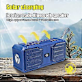 Pikkukuva 2 / 5: Aurinkovoimalla toimiva Bluetooth-kaiutin langaton stereokaiutin taskulampulla ulkokäyttöön subwoofer TF/FM-radio musta