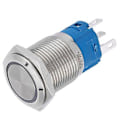 Miniatyrbild 4 av 5: 16mm LED-lampa Självåterställande 1NO 1NC Metall Tryckknapp Strömbrytare för Bilmodifiering (Vitt Ljus 5V)