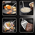 Miniatyrbillede 4 af 5: Langt Håndtag Rustfrit Stål Wok Spatel Køkken Slidseske Ris Ske Suppeske Madlavningsværktøj Redskabssæt