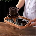 Miniatyrbillede 4 af 5: Glas Multifunktionel Kop & Krus Holder Fad Skrivebordsorganisator Frugt Snack Bakker til Skrivebord Badeværelse Bord Køkken Fester B