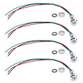 Miniatyrbillede 1 af 5: 4 Sæt LED Indikatorlys Signal Fælles Anode Vandtæt Metal 2 Farver 8mm 1224V (Rød Grøn)