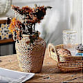 Miniatyrbillede 2 af 5: Flettet Kurv Rattan Hængende Urtepotte Urtepotte Blomsterkurv Opbevaringskurv Flettet Vase Rustik Vævet Blomsterkurv Potte