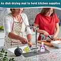 Miniatyrbillede 4 af 5: Køkken Silikone Vandhane Måtte Absorberende Måtte Vask Stænkbeskyttelse Afløbsbakke Justerbar Rund Mund Bordplade Beskytter Grå