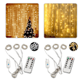 Miniatyrbild 2 av 5: 3m LED-fönstergardinlampor Fe-stränglampor Garland Bakgrund Fjärrkontroll USB-driven Vattentät Festdekoration