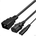 Pikkukuva 2 / 5: 30 cm IEC320 C20 - IEC320 C7+C13 Naaras AC-virtajohdon jatkokaapelisovitin