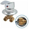 Miniatyrbilde 1 av 5: Dusjkabinett Blandebatteri Messing Dusj Kran Uttak Diverter Krom Dusj Blandebatteri Kran G1/2 Tilkobling Kaldt og Varmt Vann Dusj Blandebatteri for Bad