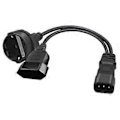 Miniatyrbillede 3 af 5: IEC320-C14 Han til EU4.0mm+EU4.8mm Hun Strømforsynings Konverter Kabelledning