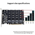Miniatyrbild 2 av 5: M2 SSD till PCIE Adapterkort PCIEX16 NVME M2 M-KEY SSD RAID Moderkort PCI-E