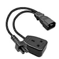 Miniatyrbillede 3 af 5: Y-splitter Strømkabel C14 til C5+UK13A Konnektor Adapter Ledning Strømledning