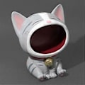 Miniatyrbillede 5 af 5: Sød Kat Statue Ornament Opbevaring, Moderne Resin Kunst Skulptur Skrivebordsopbevaring, Store Mund Katte Samlerfigurer-A
