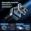 Miniatyrbillede 3 af 5: Bil Tand 5.0 Fm Transmitter, Bil Mp3 Afspiller Radio Musik Adapter Charr, S Hænder-