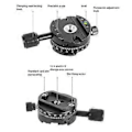 Miniatyrbilde 2 av 5: Kameraklemme Panoramaklemme Stativ Monopod Hurtigutløserplate Feste Roterende Klemme For Arca Plate D