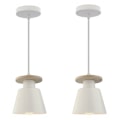 Pikkukuva 1 / 4: 2 kpl riippuvalaisin Creative Chandelier Shade Modern Simple Hanging Ceiling Lamp White