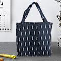 Miniatyrbilde 2 av 5: Vanntett Canvas Lunch Bag med Glidelås Bæreveske Portabel Veske Matpakke for Barn (Blått Tre)
