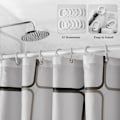 Miniatyrbillede 4 af 5: Mildew Proof Bruseforhæng, Maskinvaskbar Antibakteriel Vandtæt Polyesterstof Bruseforhæng, Semi-Transparent Badeværelsesgardiner med 12 H