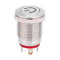 Pikkukuva 3 / 5: Lukitusvapaa 12 mm metallinen painonappikytkin rengas ja virran muotoinen LED-itsepalautuva punainen kytkin (12 V)