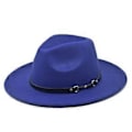 Miniatyrbild 5 av 5: Ny fashionabel och elegant jazzhatt europeisk och amerikansk ullhatt vår och höst vinter ull retro litterär hatt med stor brätte