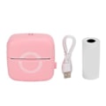 Pikkukuva 1 / 5: Vaaleanpunainen Mini Lämpötulostin: Bluetooth Kannettava Tarratulostin USB-Latauksella