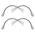 Miniatyrbillede 5 af 5: 4 Sæt Indikator LED Lys Vandtæt Fælles Anode Industrielle Kontrolkomponenter 12mm 110-220VRød og Grøn