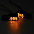 Miniatyrbillede 4 af 5: 2 STK 12V Motorcykel Blinklys LED Blinklys Styr Amber Signallampe Blinker, Beslag, Sort