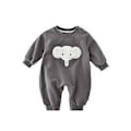 Miniatyrbild 1 av 3: Baby jumpsuit höst långärmad elefant babyhandduk broderad nyfödd rolig bomullskläder sparkdräkter