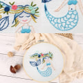 Miniatyrbild 3 av 7: Broderikit för barn, broderikit med sjöjungfru, korsstygnsbroderi, korsstygnsset, broderikit för nybörjare för barn