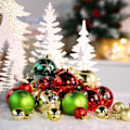 Miniatyrbild 4 av 5: 44 st Färgglada Julgranskuleprydnader Set, Flerfärgade Julgransprydnader Röd Grön Guld Okrossbara Julgranskulor Dekoration, Plast