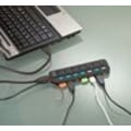 Miniatyrbild 5 av 6: USB-multikontakt: Aktiv USB 3.0-hubb med 7 portar, individuellt omkopplingsbar, 2 A strömförsörjning (USB-switch)