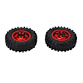 Miniatyrbild 1 av 8: 2 st/set 55 mm metallfälgar däck set för AXIAL SCX24 1/24 RC bilhjul fälg gummidäck röd