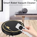 Miniatyrbild 7 av 8: Ultratunn, helautomatisk robotdammsugare, smart robotdammsugare för damm, hår, ludd, svart med vattentank 32x35 cm
