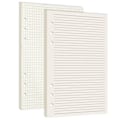 Miniatyrbild 1 av 7: A5-påfyllningspapper, 2 förpackningar linjerat papper + blankt papper, 6 hål pärm insatser papper planerbar påfyllningsbara papper